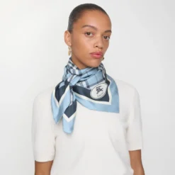 Check Silk Scarf