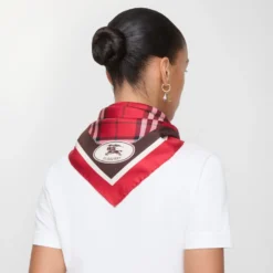 Check Silk Scarf