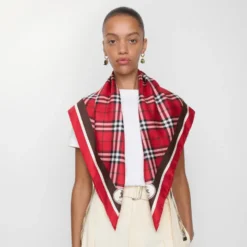 Check Silk Scarf