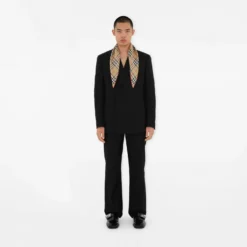Check Silk Scarf