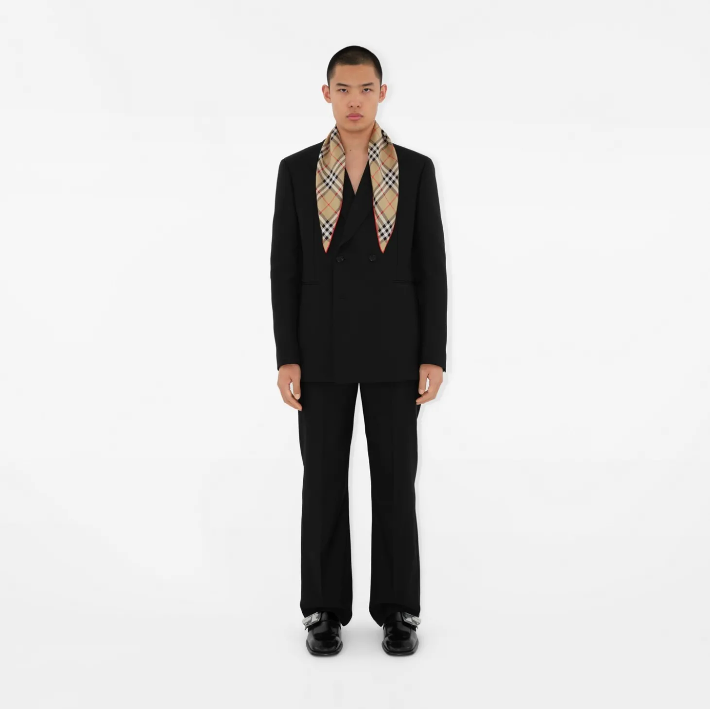 Check Silk Scarf