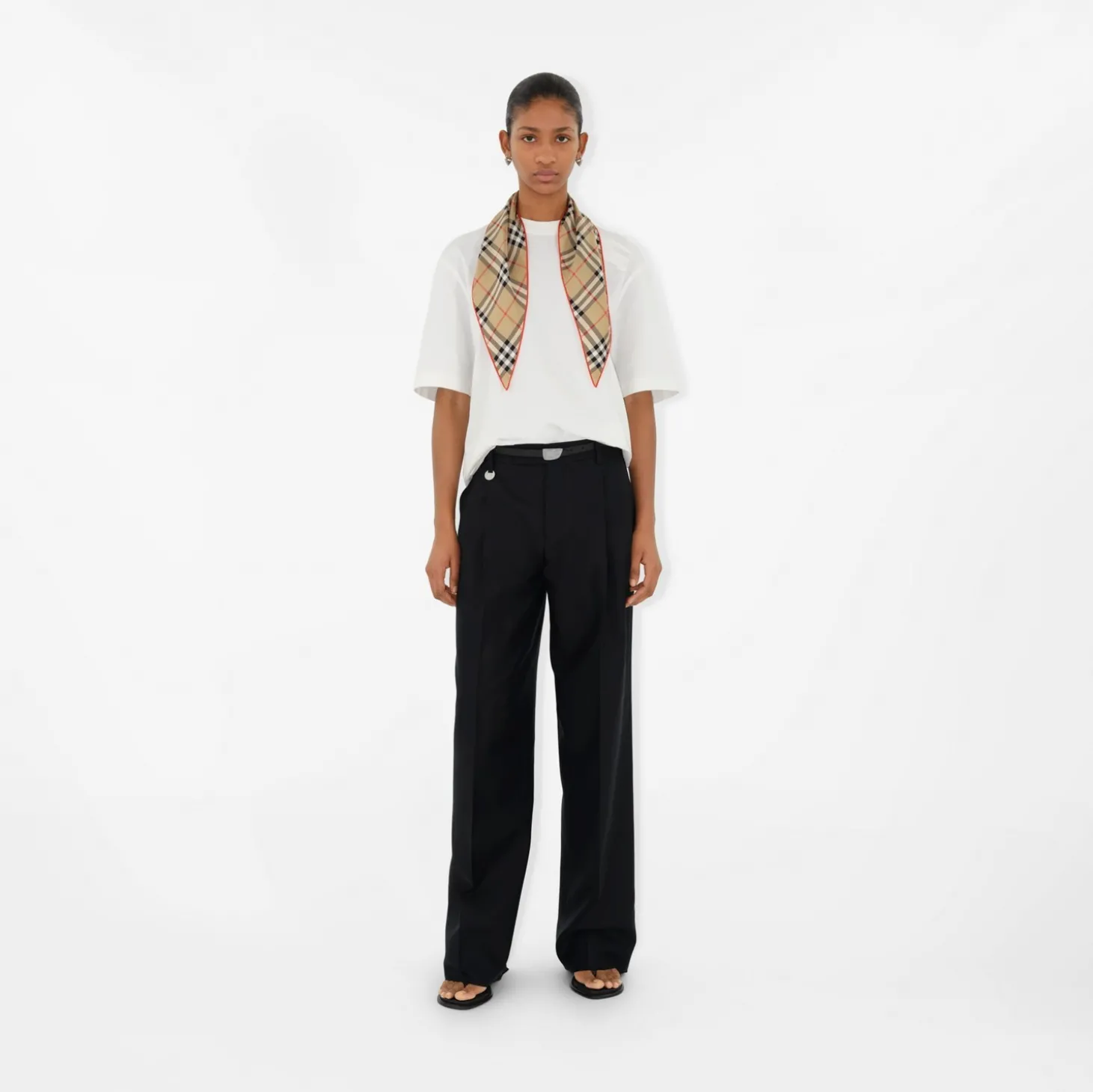 Check Silk Scarf