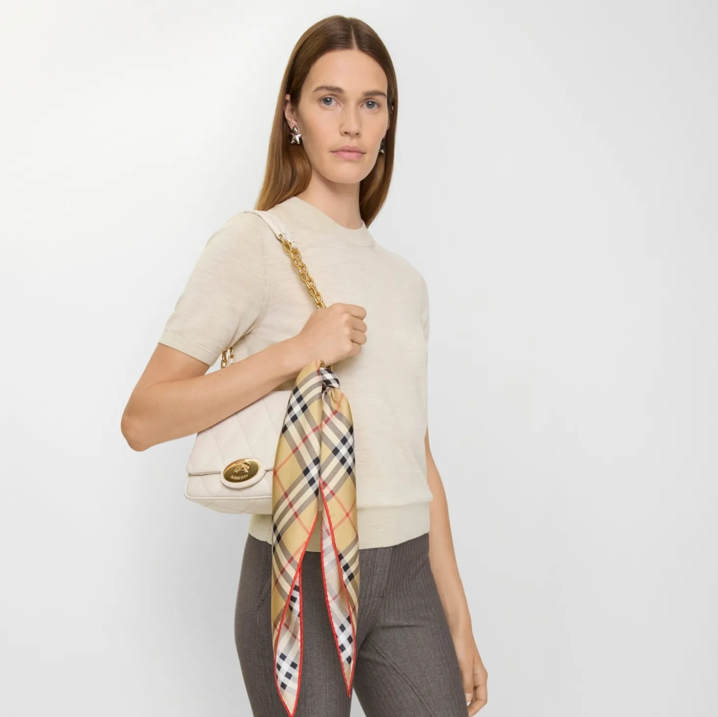 Check Silk Scarf