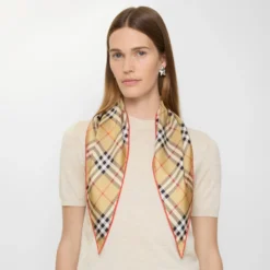 Check Silk Scarf