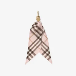 Check Silk Scarf Charm