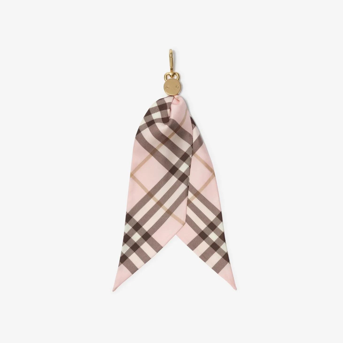 Check Silk Scarf Charm