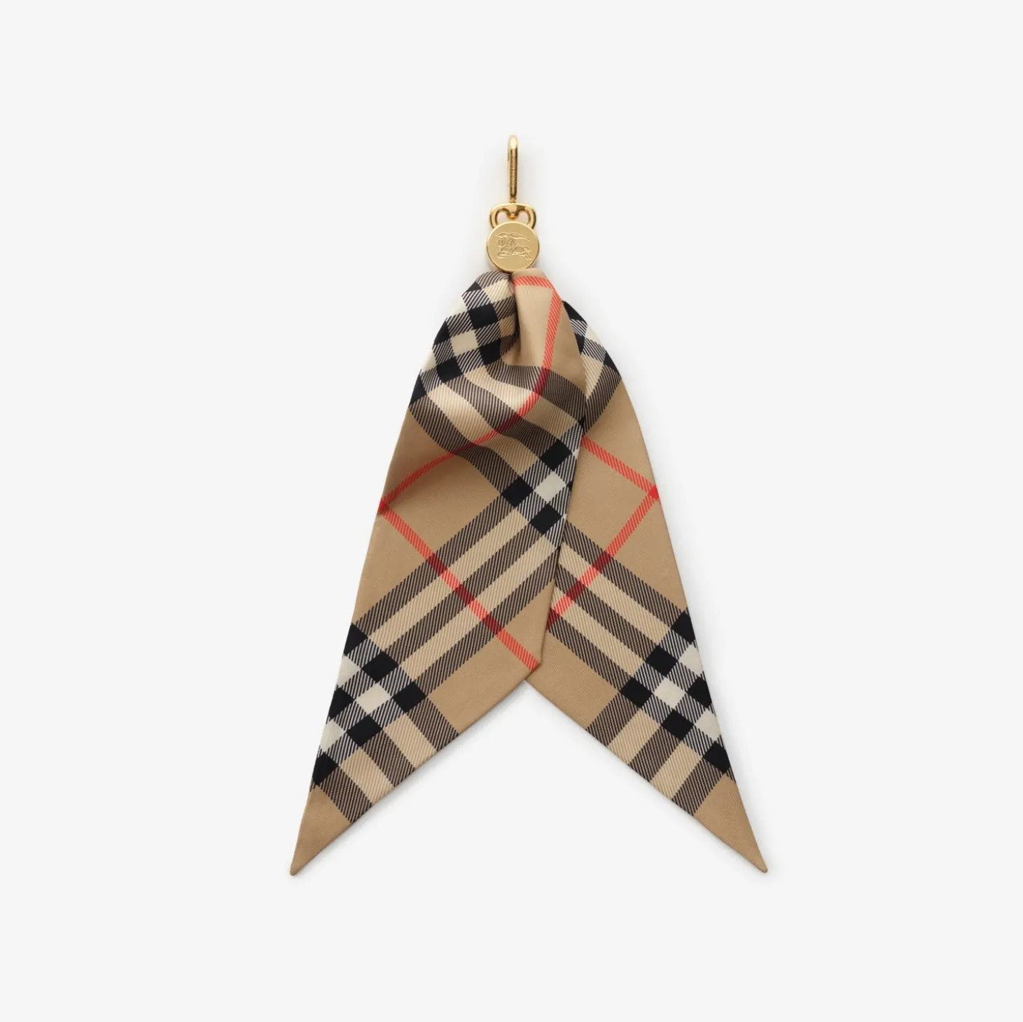 Check Silk Scarf Charm