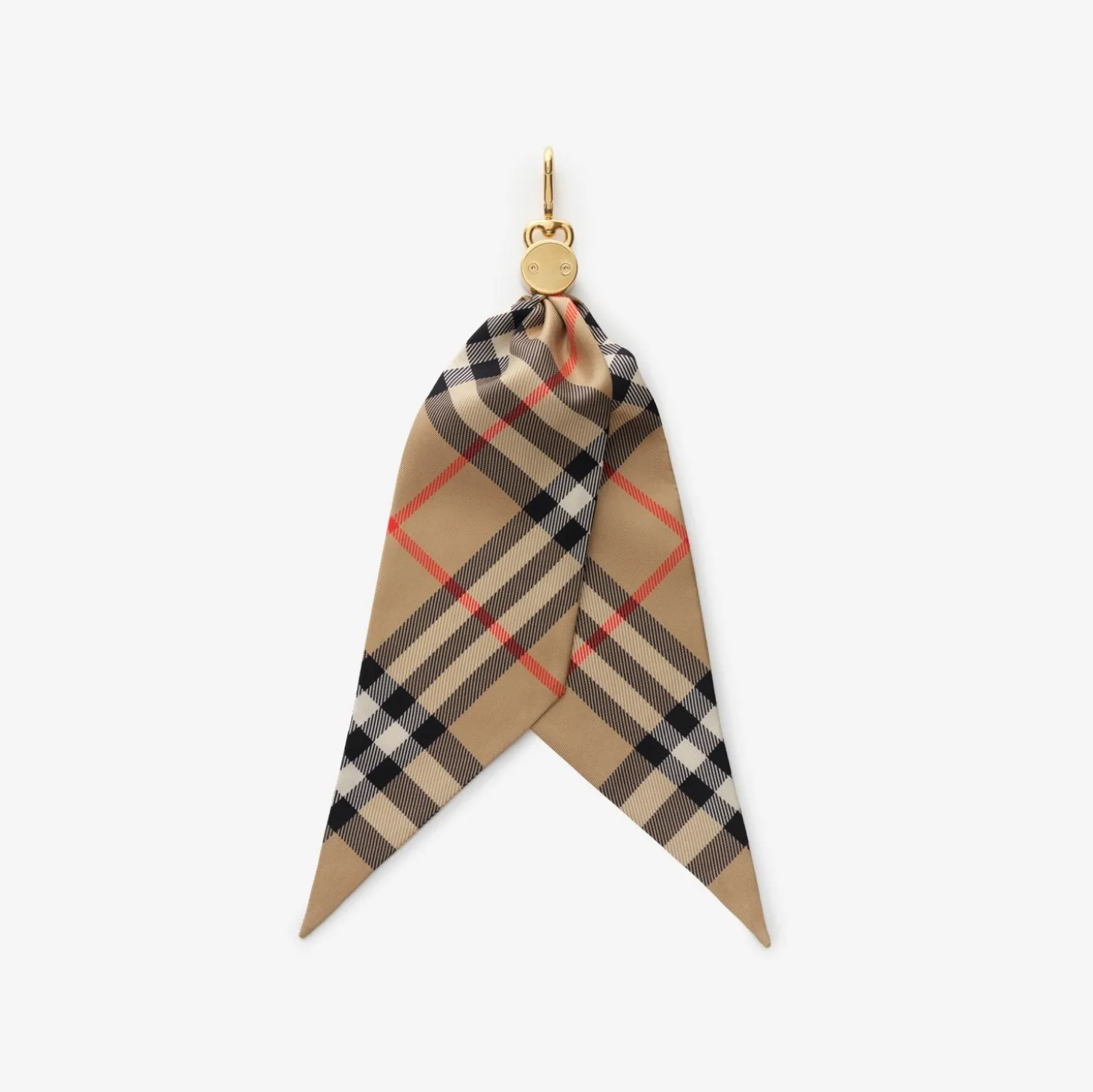 Check Silk Scarf Charm