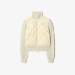 Check-stitch Nylon and Wool Jacket