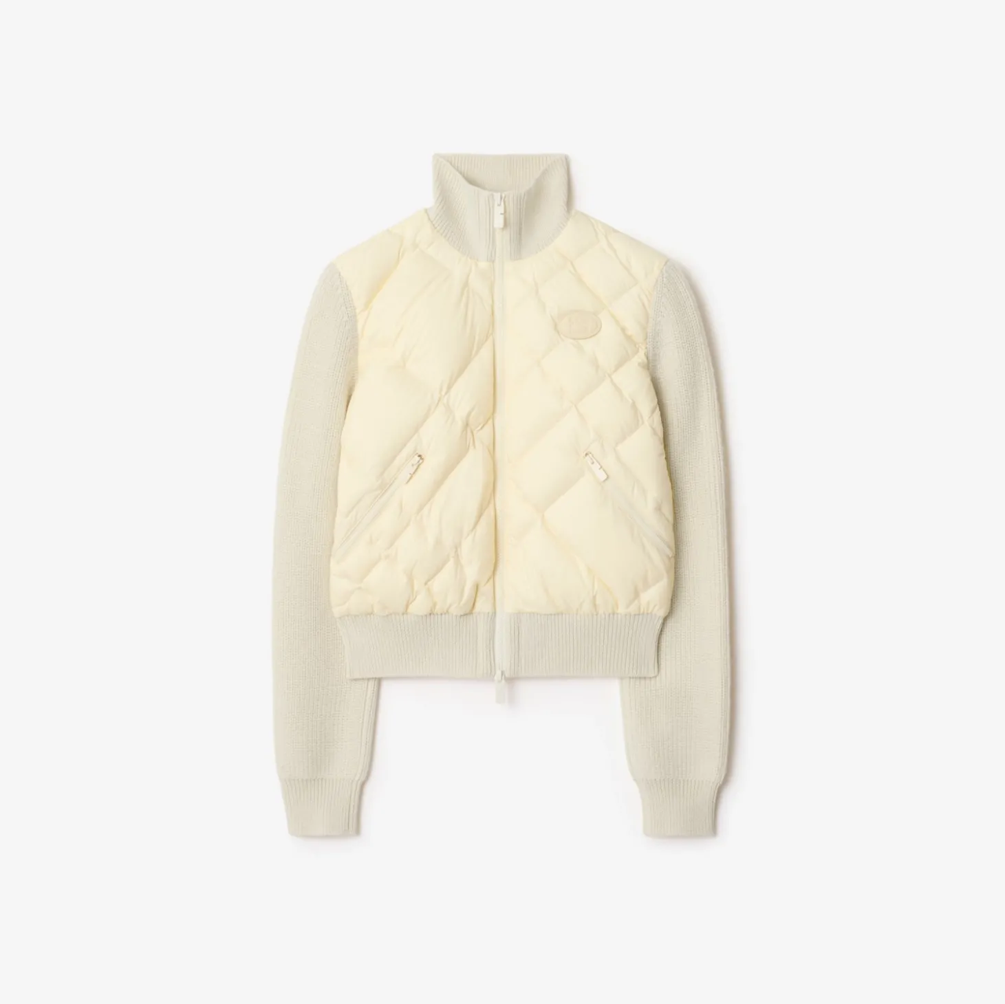 Check-stitch Nylon and Wool Jacket