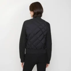 Check-stitch Nylon and Wool Jacket