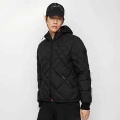 Check-stitch Nylon Doversgreen Puffer Jacket