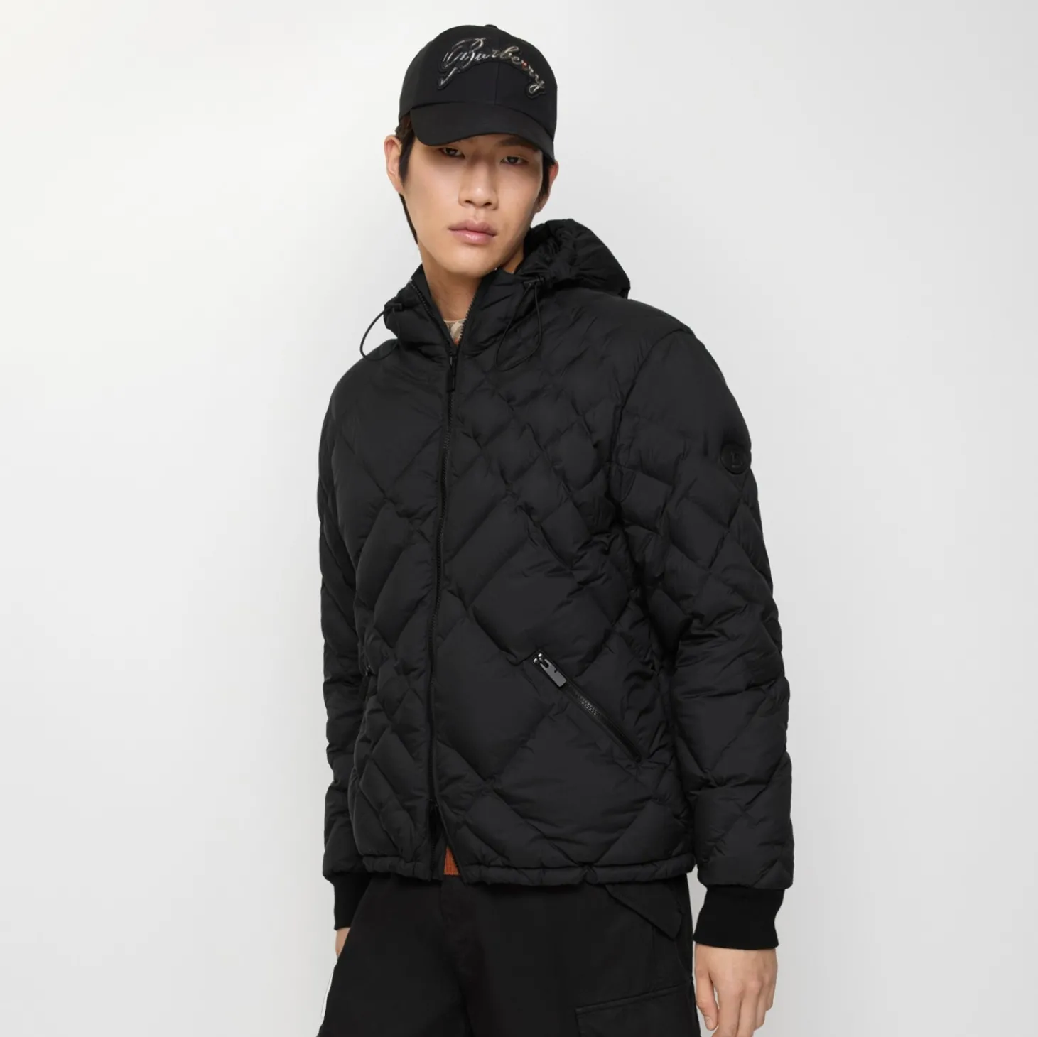 Check-stitch Nylon Doversgreen Puffer Jacket
