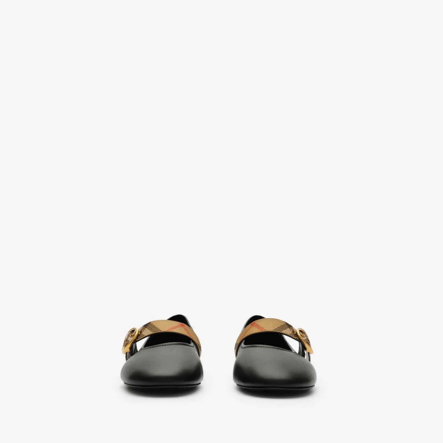 Check Strap Leather Robin Ballerinas