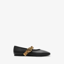 Check Strap Leather Robin Ballerinas