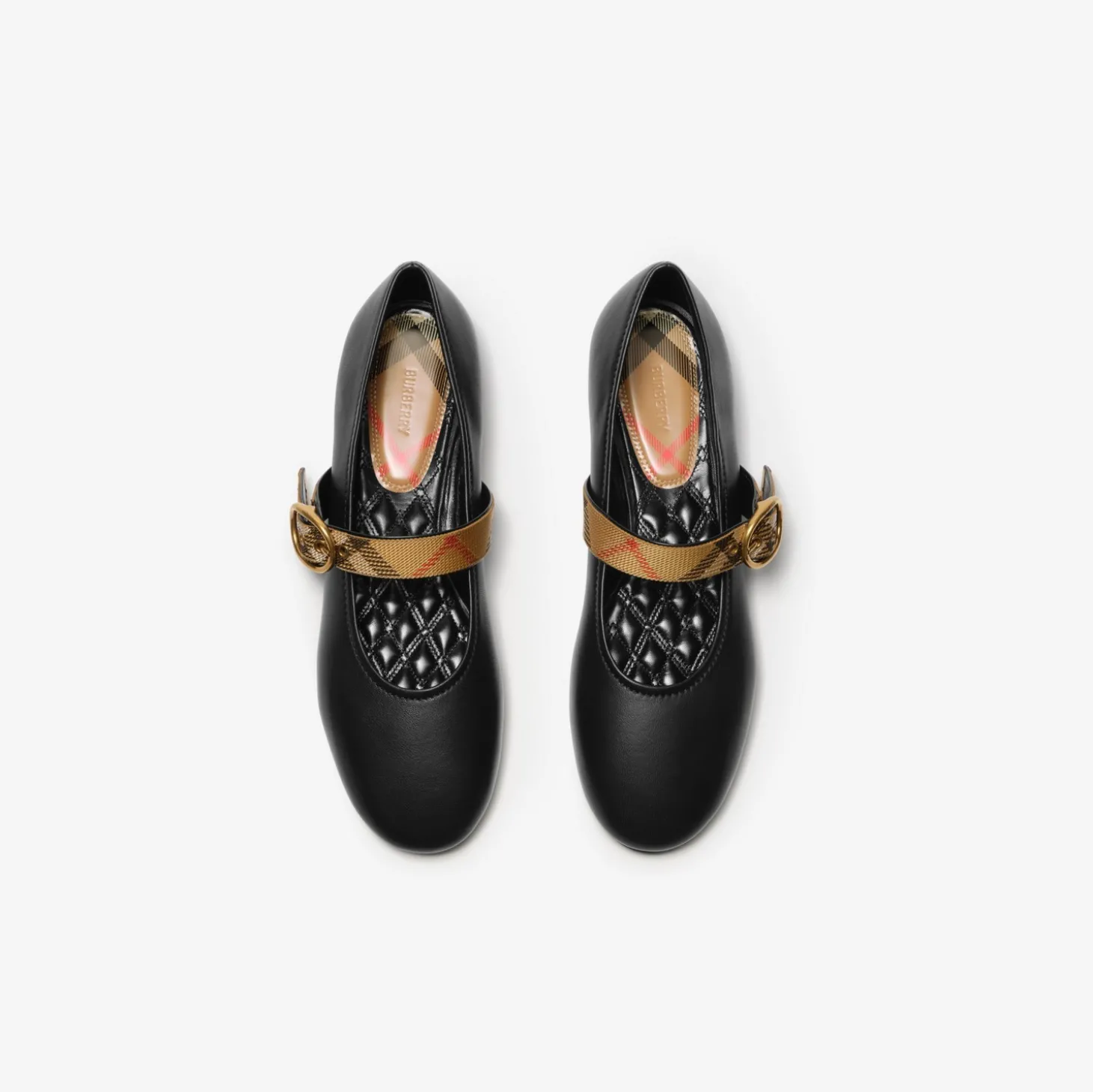 Check Strap Leather Robin Ballerinas
