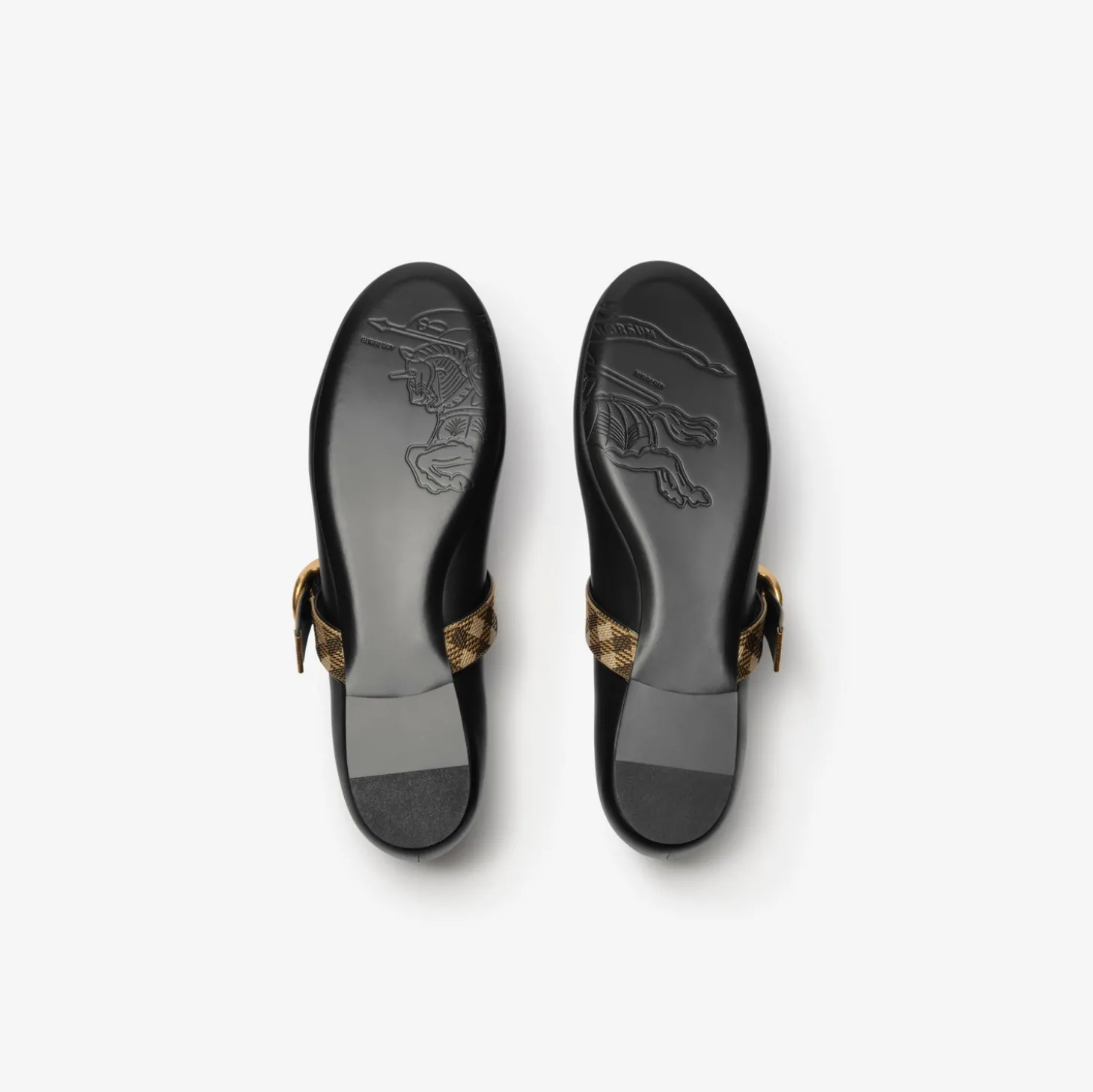 Check Strap Leather Robin Ballerinas