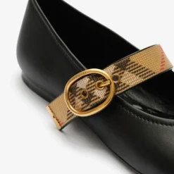 Check Strap Leather Robin Ballerinas