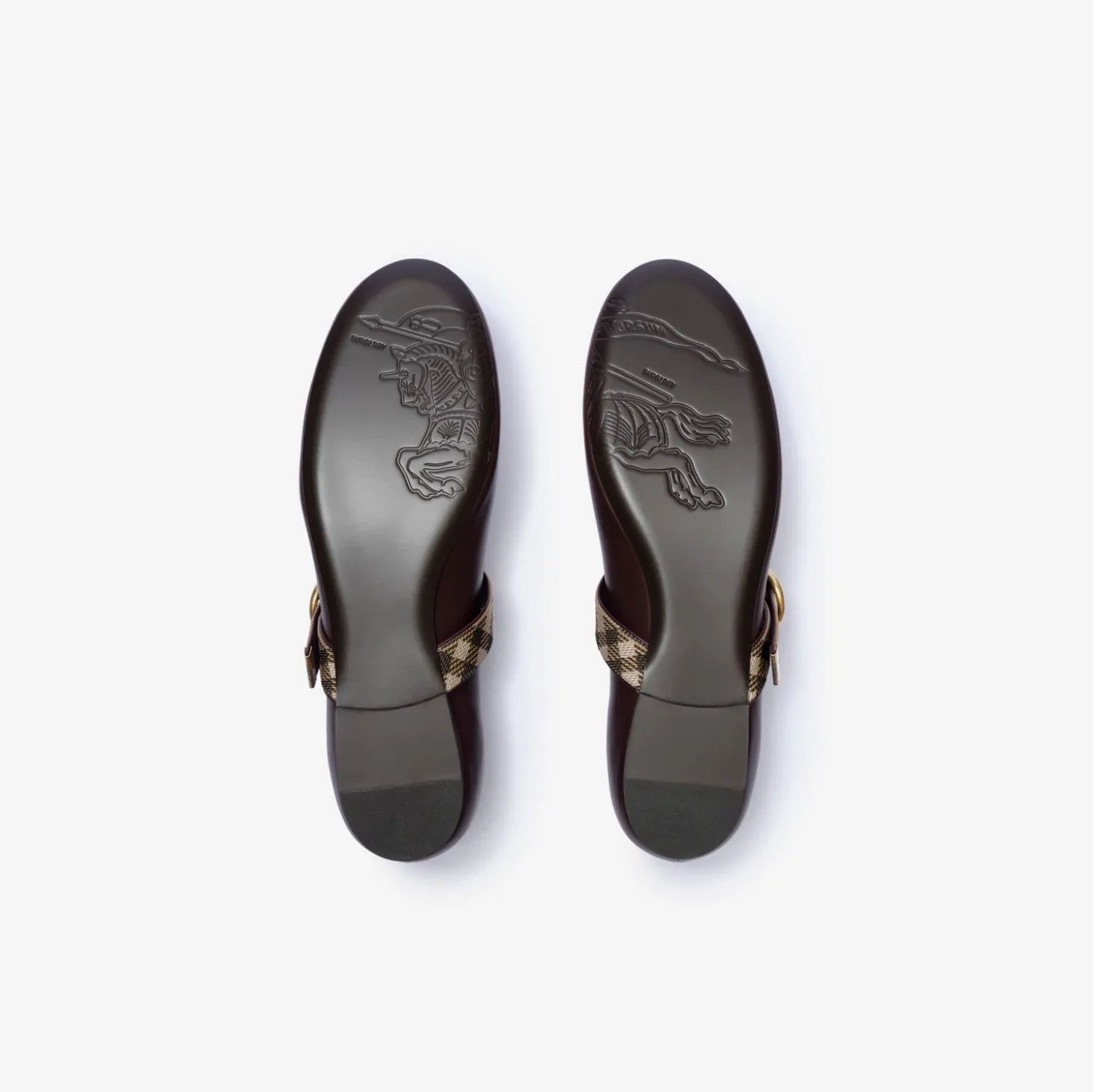 Check Strap Leather Robin Ballerinas