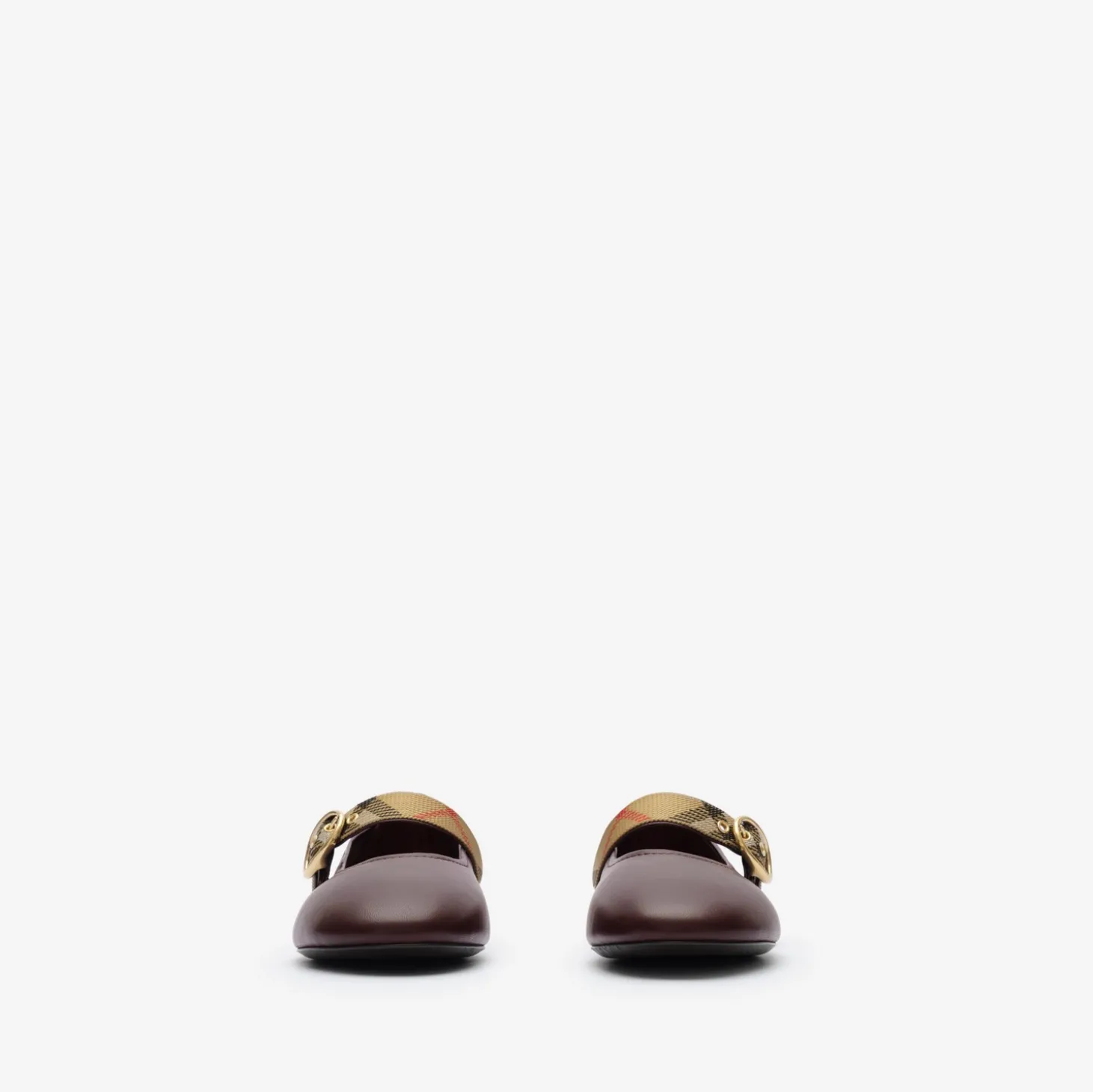 Check Strap Leather Robin Ballerinas