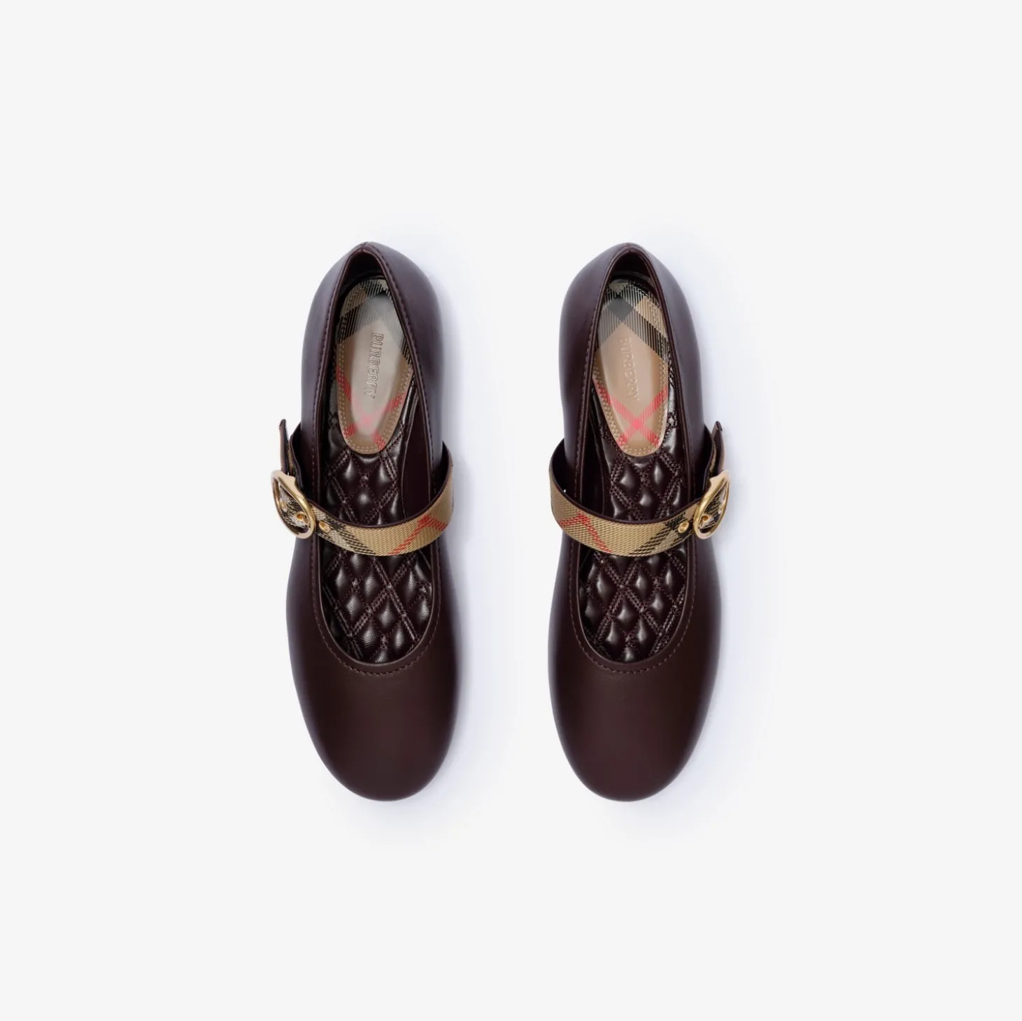 Check Strap Leather Robin Ballerinas