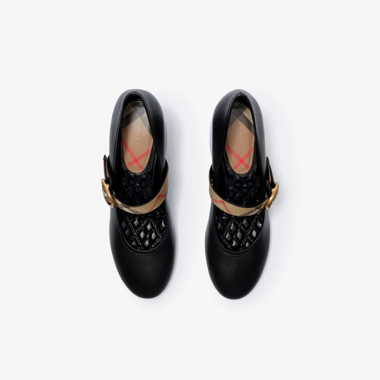 Check Strap Leather Robin Shoes