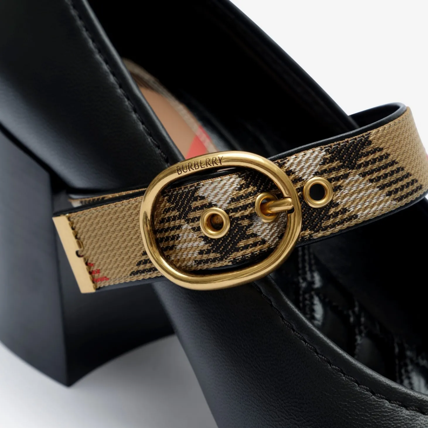 Check Strap Leather Robin Shoes