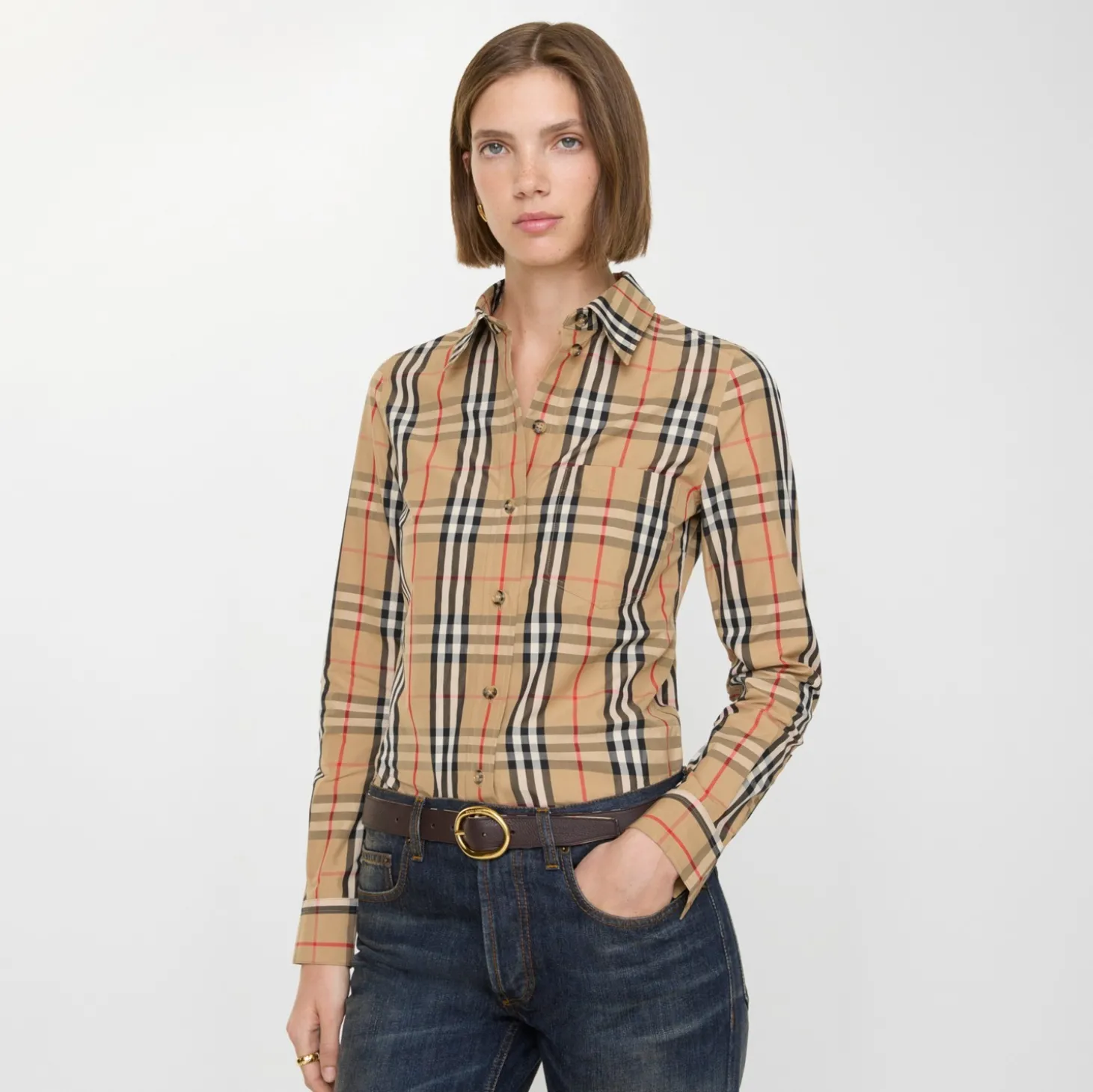 Check Stretch Cotton Shirt