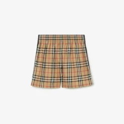 Check Stretch Cotton Shorts