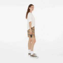 Check Stretch Cotton Shorts