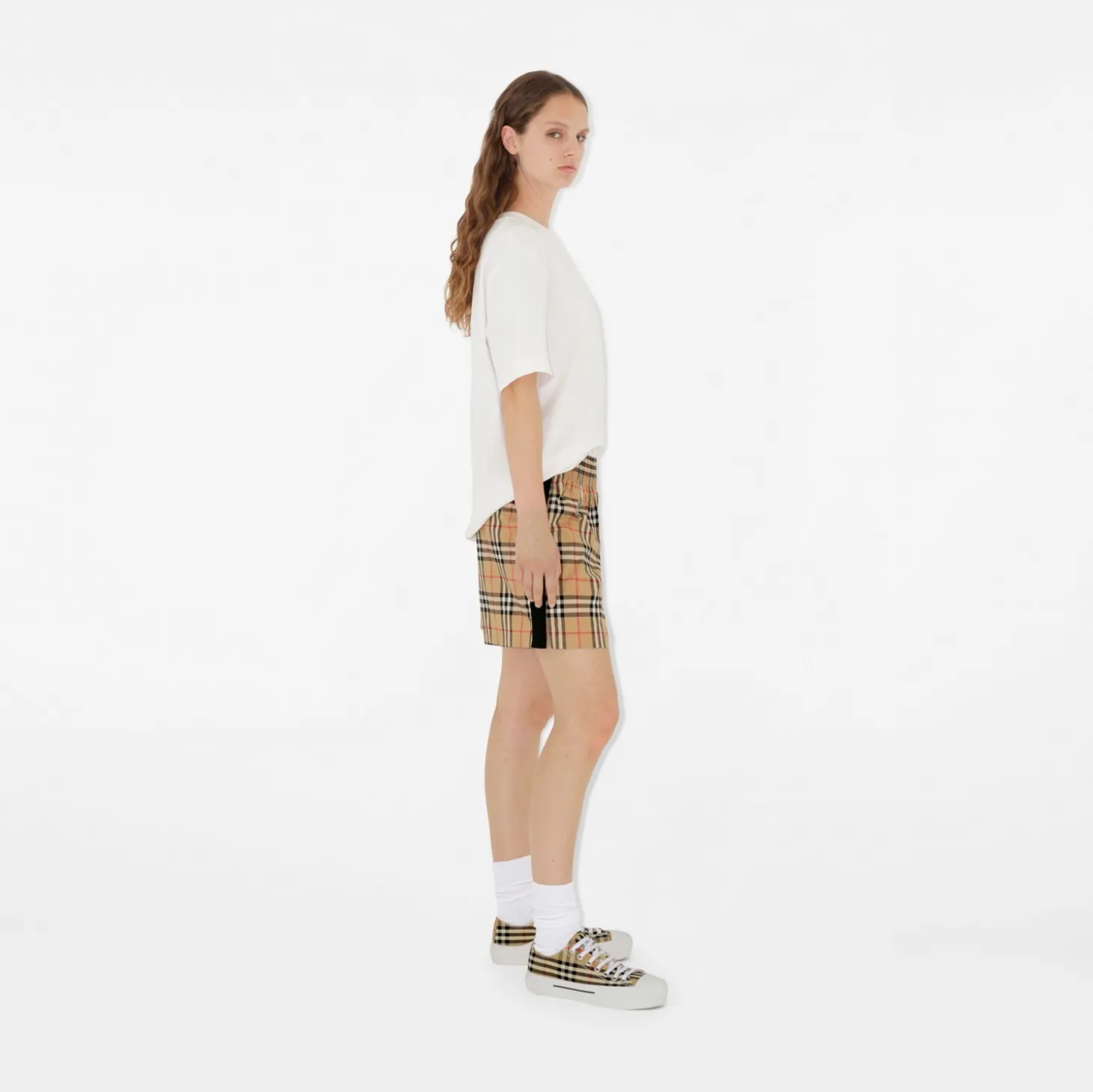 Check Stretch Cotton Shorts