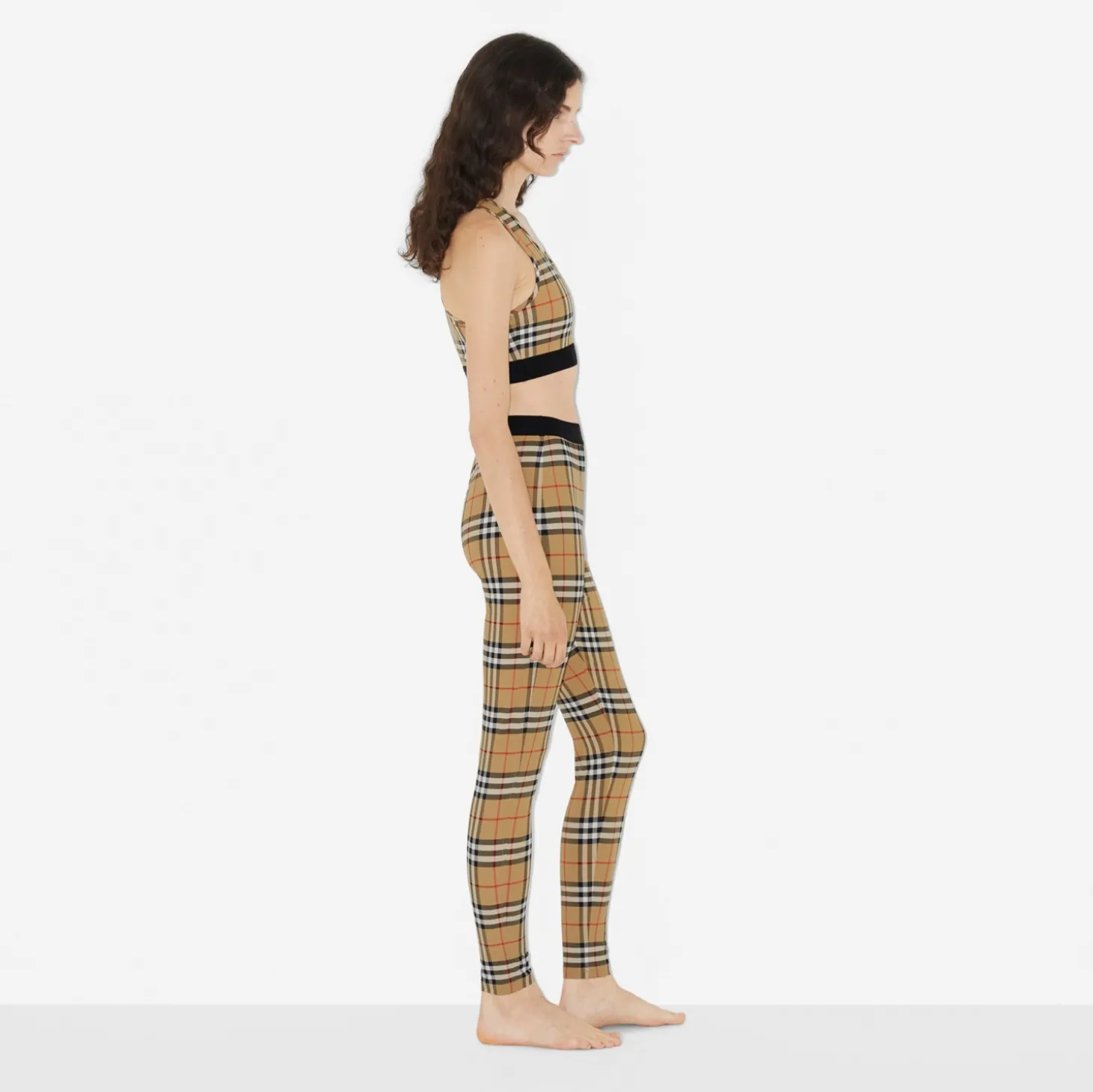 Check Stretch Jersey Leggings