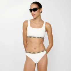 Check Trim Bikini Top