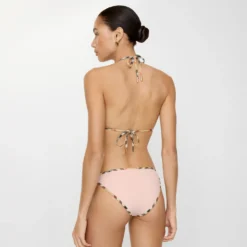 Check Trim Bikini Top