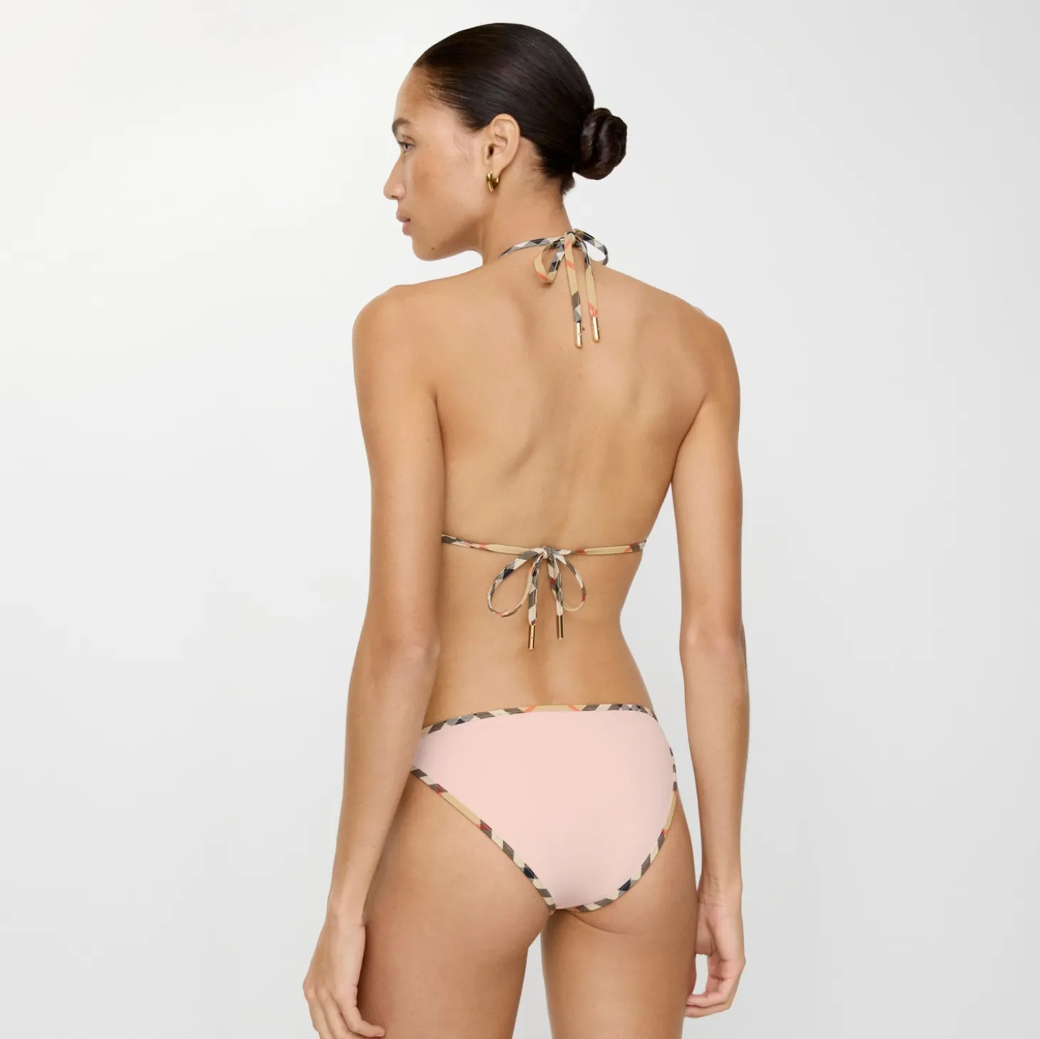 Check Trim Bikini Top