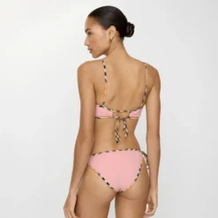 Check Trim Bikini Top