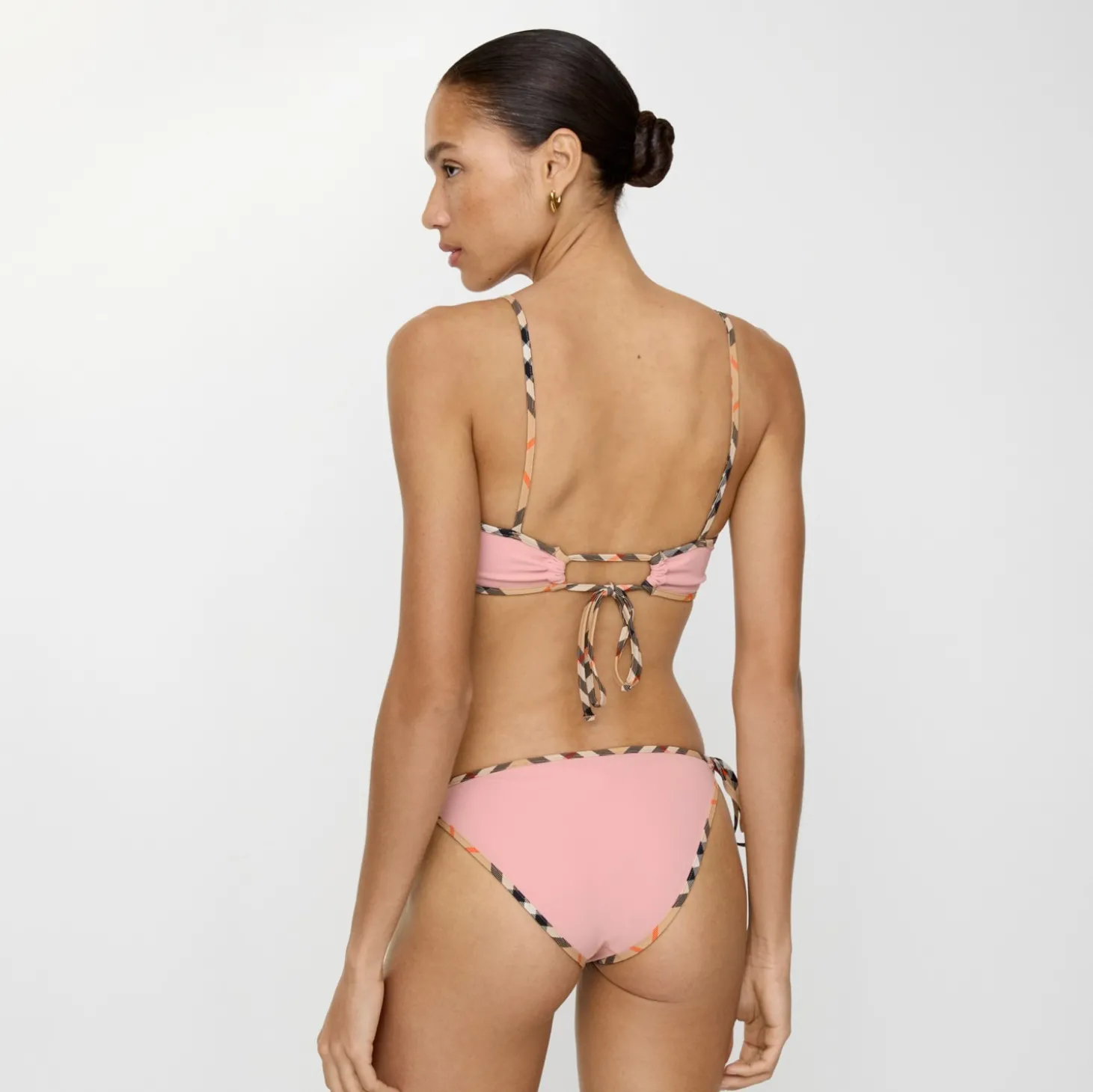 Check Trim Bikini Top