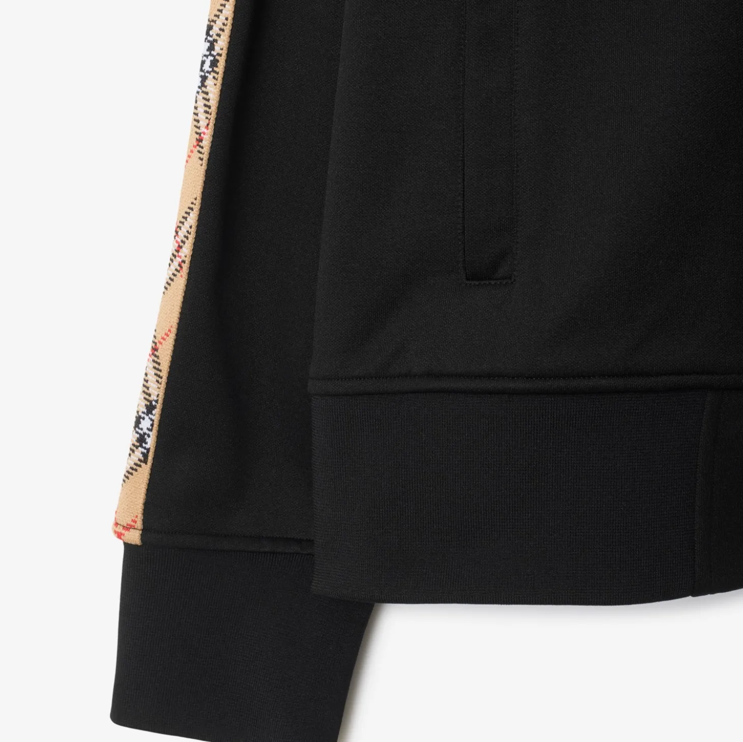 Check Trim Cotton Blend Track Jacket