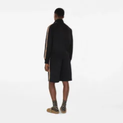 Check Trim Cotton Blend Track Jacket