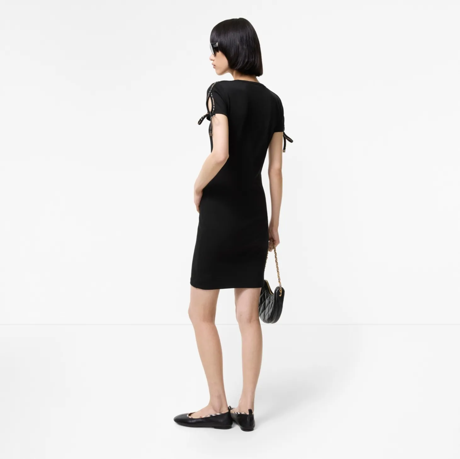Check Trim Cotton Dress