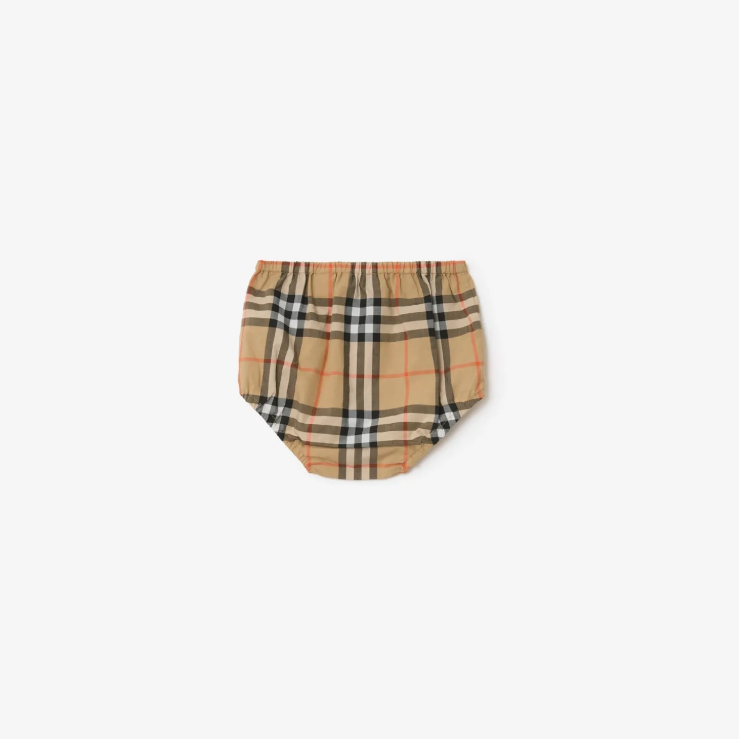 Check Trim Cotton Dress with Bloomers