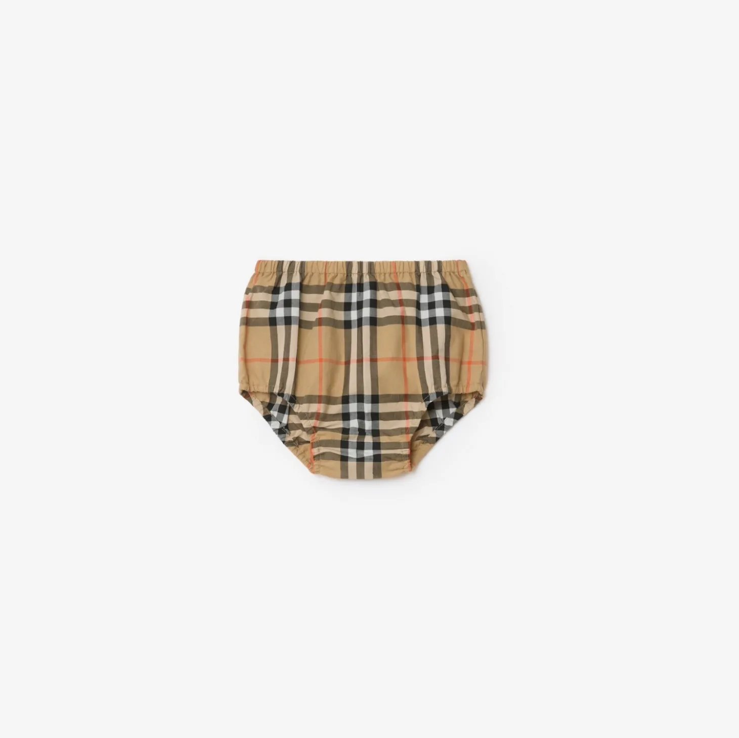 Check Trim Cotton Dress with Bloomers