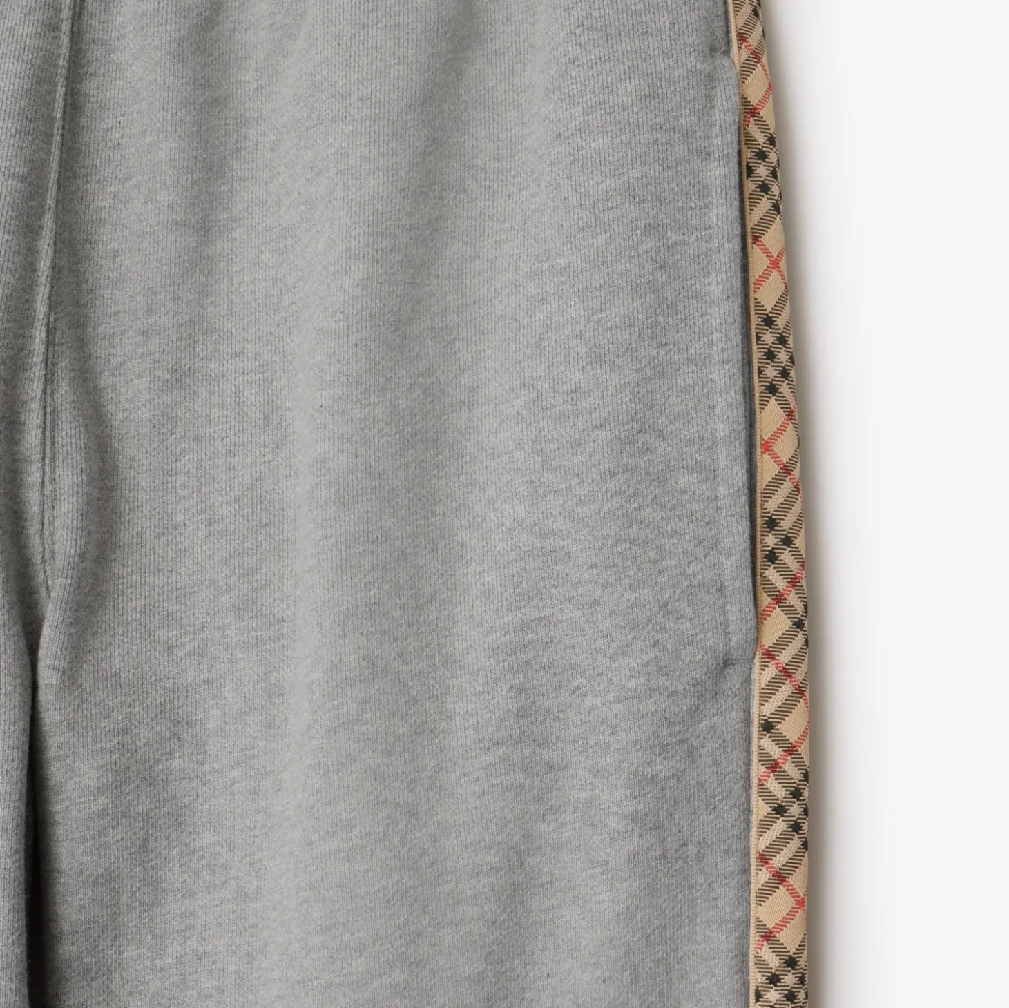 Check Trim Cotton Jogging Pants
