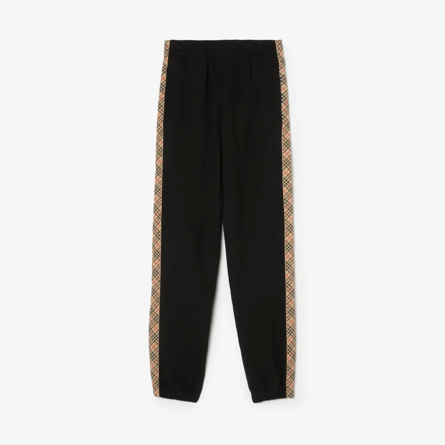 Check Trim Cotton Jogging Pants