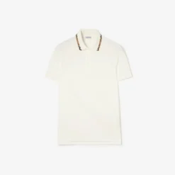 Check Trim Cotton Polo Shirt