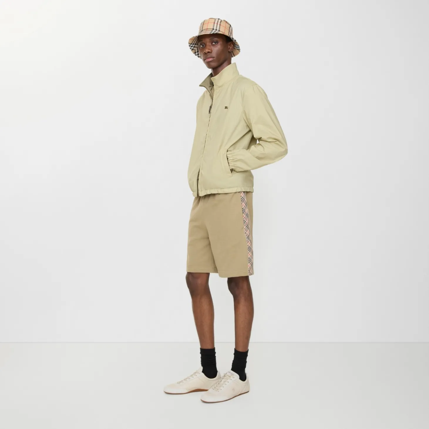 Check Trim Cotton Shorts