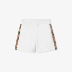 Check Trim Cotton Shorts