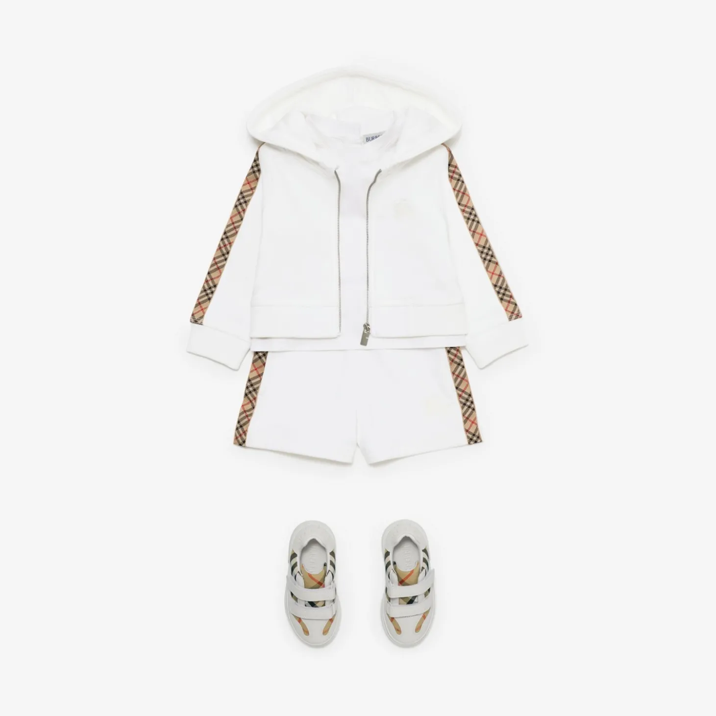 Check Trim Cotton Shorts