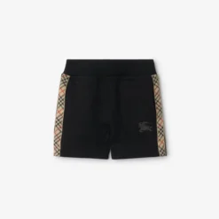 Check Trim Cotton Shorts