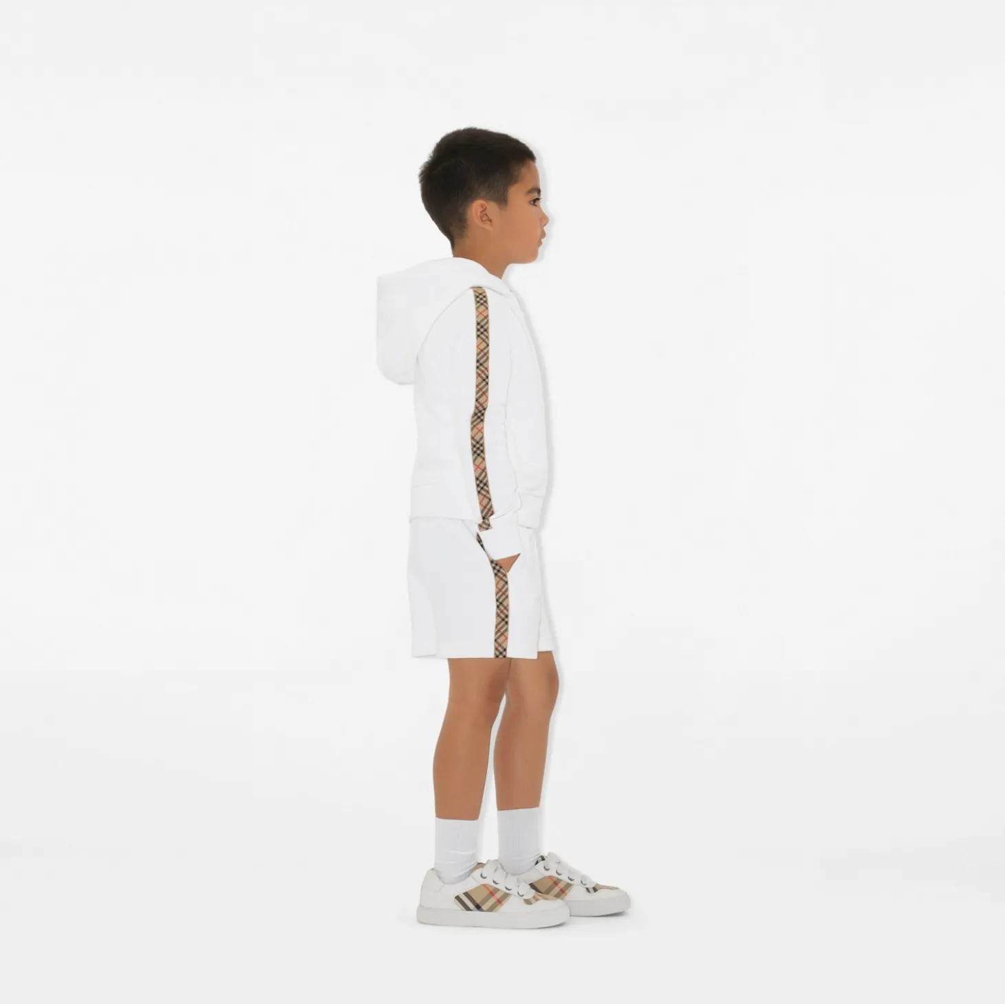 Check Trim Cotton Shorts